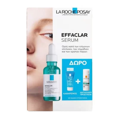 La Roche-Posay Promo Effaclar Serum,Effaclar Purifying Foaming Gel,Anthelios Oil Correct SPF50