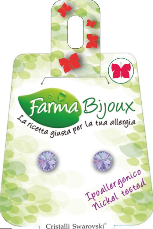 Farma Bijoux, Hypoallergenic Nickel Free Earrings, Round Swarovski