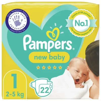 Pampers New Baby Nappies Size 1 Carry Pack 22s