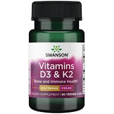 SWANSON - Vitamin D3+K2 60 cap