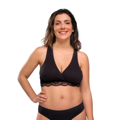 Carriwell Crossover Sleeping Nursing Bra Black