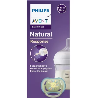 Philips Avent Natural Response Baby Gift Set Shishe plastike 120 ml dhe rrensi