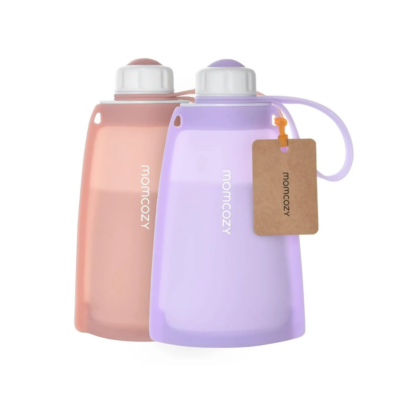 Momcozy - Silicone Milk Storage Bags (2pcs Purple+Red)
