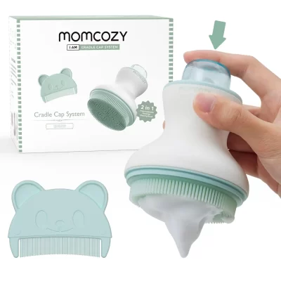 Momcozy - 2in1 Baby Cradle Cap Brush With Bubbler Green