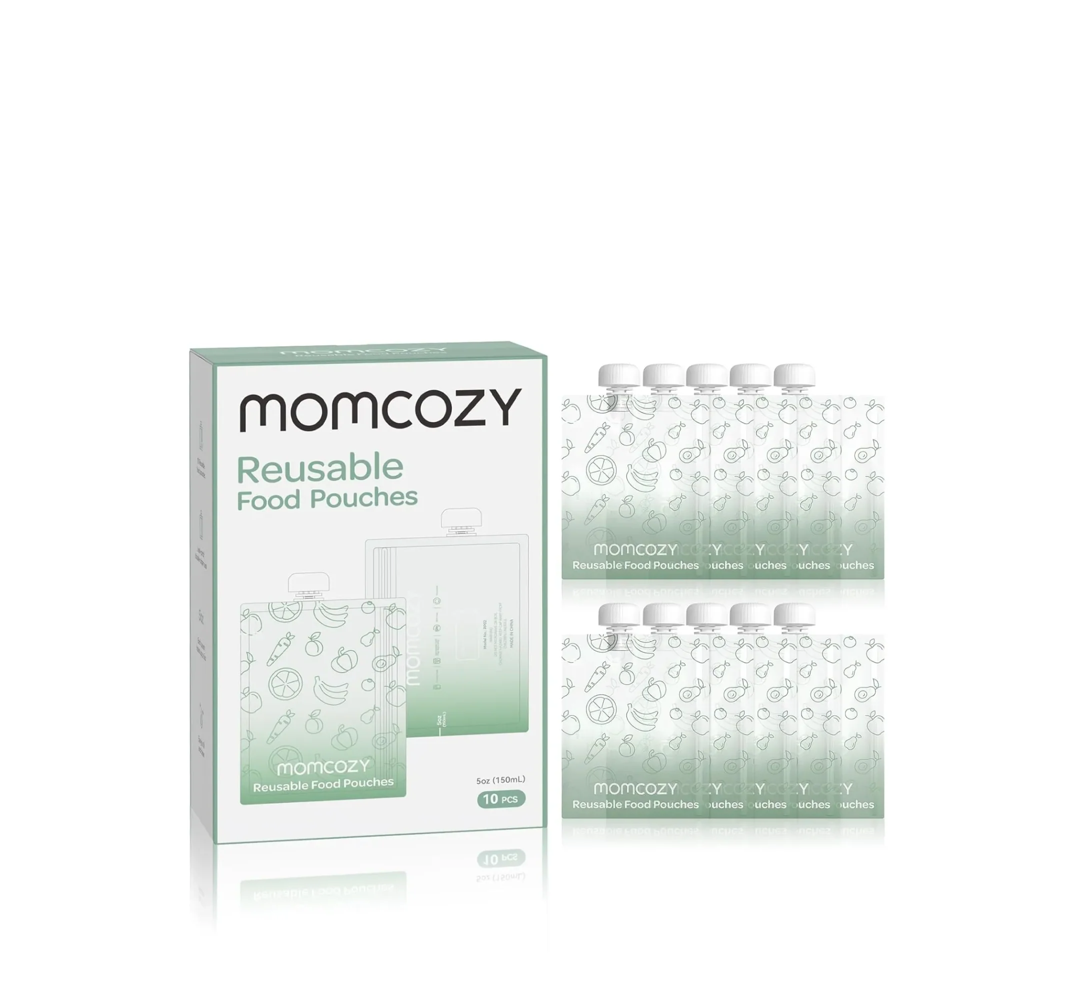 Momcozy-Reable Baby Food Pouches100ML 10 PCS