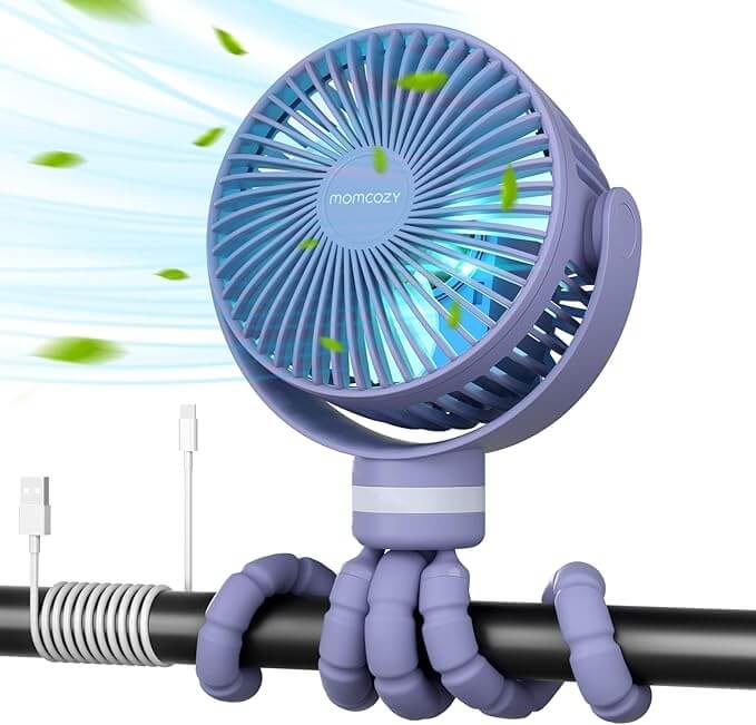 Momcozy - Portable Stroller Fan 27H Ultra-Long Battery Life
